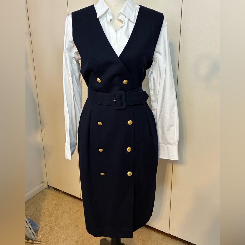 Brooks Brothers Vintage Navy Dress/Jumper with Gold Label, Made in USA